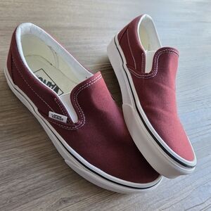 Vans Red Slip-On Athletic Shoes